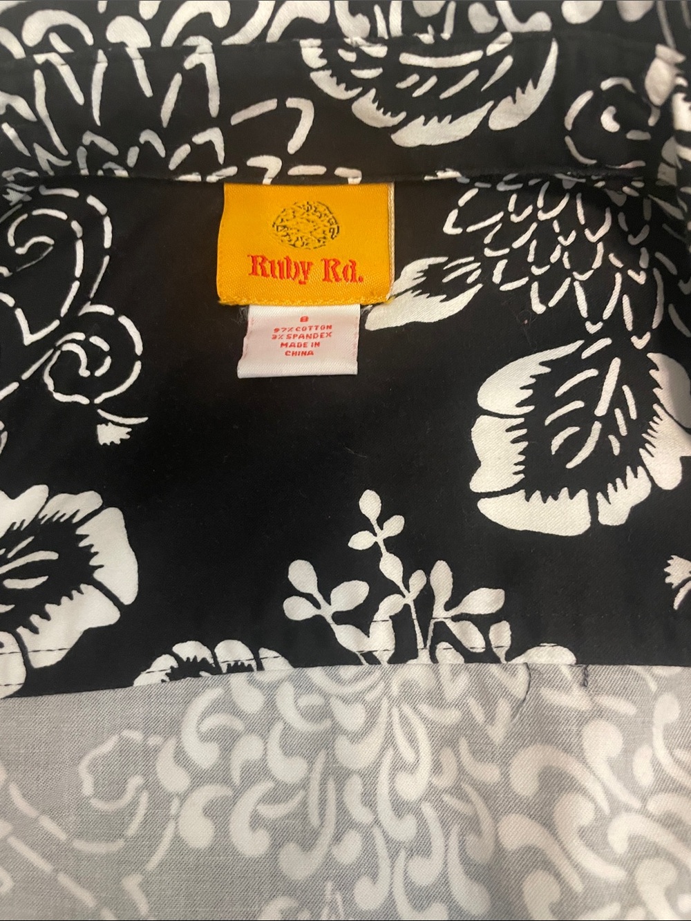 Ruby Rd. Black & White Floral Jacket - Picture 5 of 7